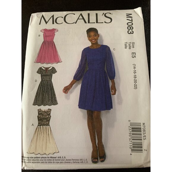 McCall's Misses Dress Sewing Pattern Sz 14 - 22 M7083 - Uncut - Picture 5 of 9